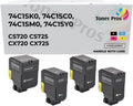 4 Color Pack Remanufactured Replacement Toners for Lexmark CS720 CS725 CX720 CX725 - Black & Color 7,000 Pages