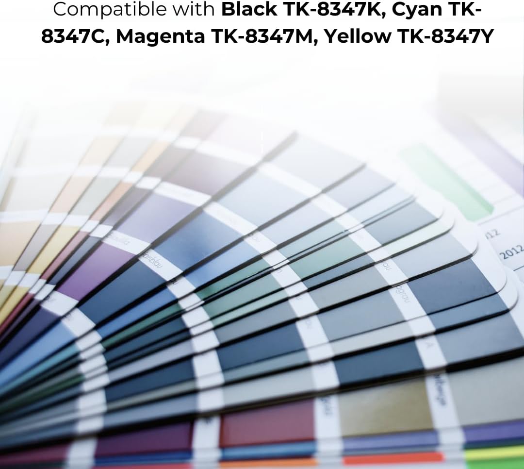 Kyocera TASKalfa 2552ci 2553ci Compatible Toner Cartridge 4-Color-Pack Replacement for TK-8347 (TK8347) - Black 20,000 & Colors 12,000 Pages