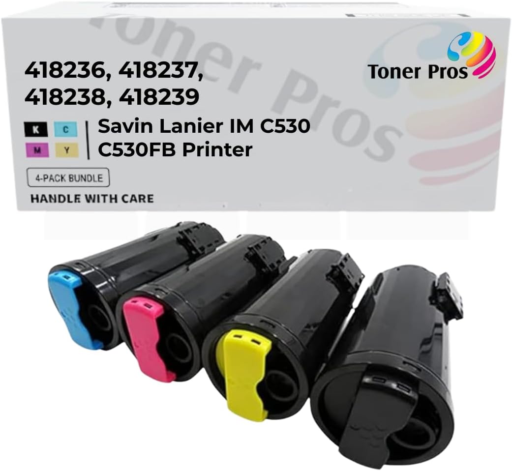 [High Yield] 4 Color Pack Compatible Toner Cartridge for Ricoh IM C530FB, Lanier IM C530FB, Savin IM C530FB Printer - Black 20,500 Pages & Color 18,000 Pages