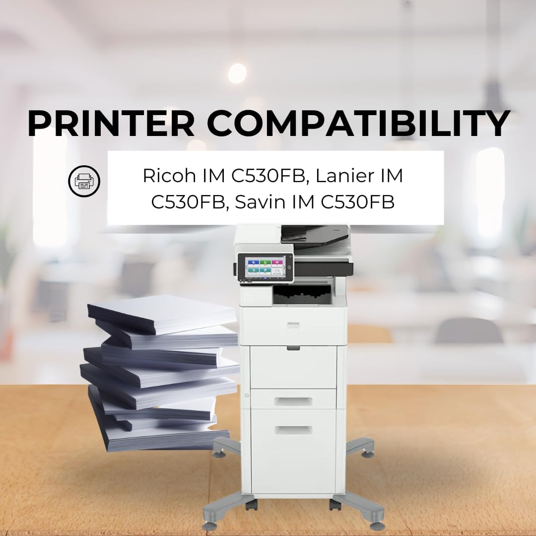 [High Yield] 4 Color Pack Compatible Toner Cartridge for Ricoh IM C530FB, Lanier IM C530FB, Savin IM C530FB Printer - Black 20,500 Pages & Color 18,000 Pages