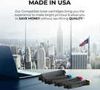 4 Color Pack Compatible Toner Cartridge for Ricoh P C600 Printer - Black 18,000 & Colors 12,000 Pages