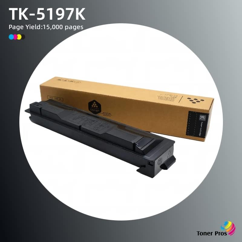 4 Color Pack Compatible Toner Cartridge Replacement for TK-5197 for Kyocera TASKalfa 306ci Color Multifunction Printer - Black 15,000 Pages & Colors 7,000 Pages
