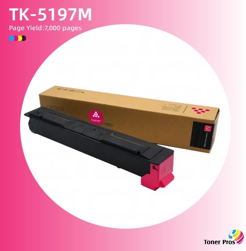4 Color Pack Compatible Toner Cartridge Replacement for TK-5197 for Kyocera TASKalfa 306ci Color Multifunction Printer - Black 15,000 Pages & Colors 7,000 Pages