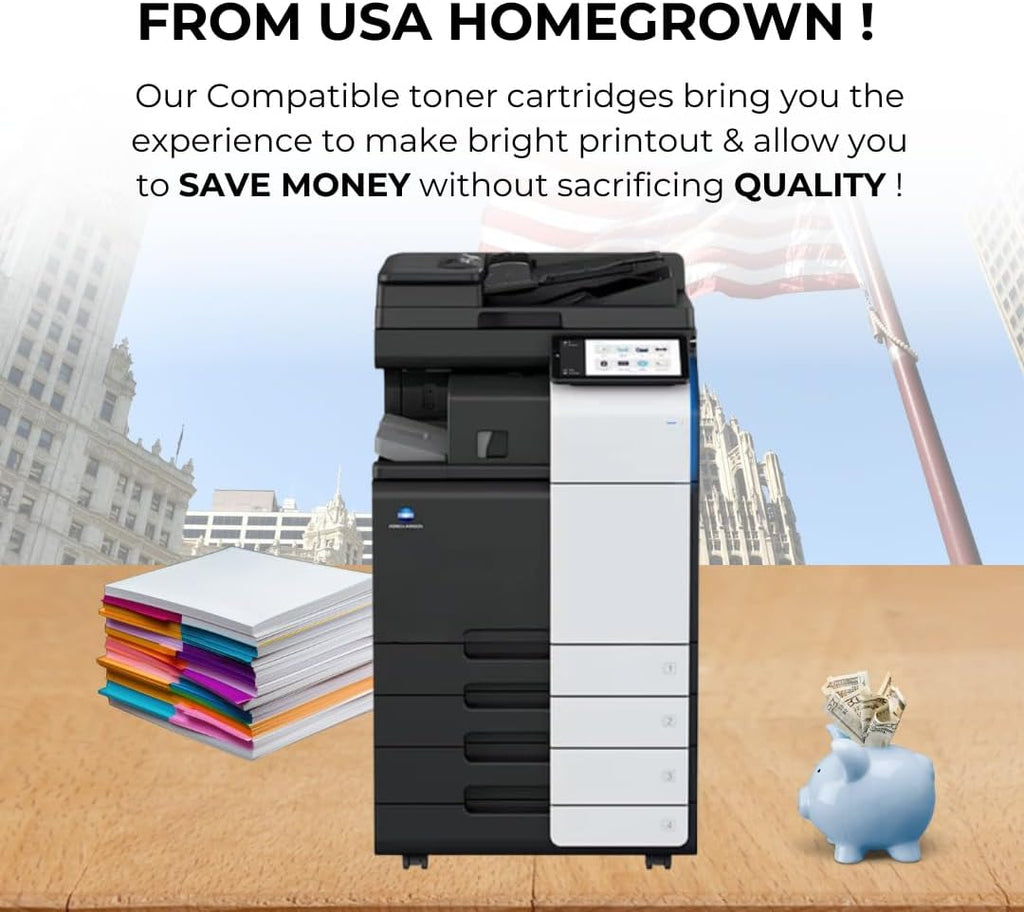 [High Yield] 4 Color Pack Compatible TN-328 Toner Cartridge for Konica Minolta Bizhub C250i C300i C360i Coiper Printer - 28,000 Pages