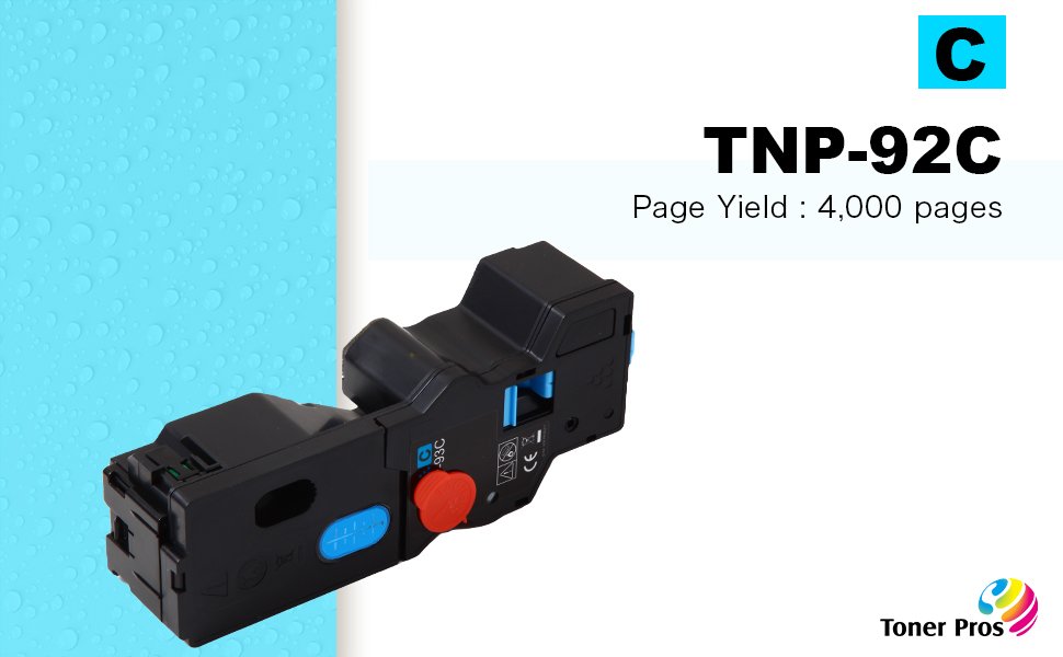 Compatible TNP-92 (TNP92) Toner Cartridge (TNP-92K TNP-92C TNP-92Y TNP-92M) for Konica Minolta Bizhub C3120i Printer (Black 6,000 & Color 4,000 Pages)