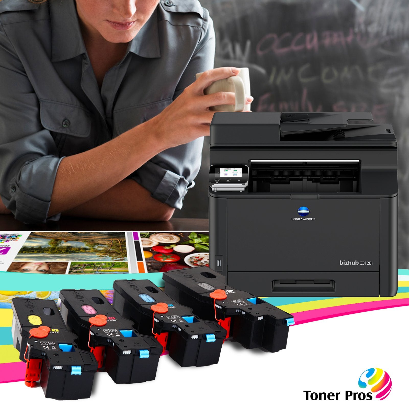 Compatible TNP-92 (TNP92) Toner Cartridge (TNP-92K TNP-92C TNP-92Y TNP-92M) for Konica Minolta Bizhub C3120i Printer (Black 6,000 & Color 4,000 Pages)