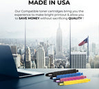 [High Yield] 4 Color Pack Compatible Toner Cartridge for Ricoh IM C400, Lanier IM C400, Savin IM C400 Printers - Black 17,500 & Colors 8,000 Pages