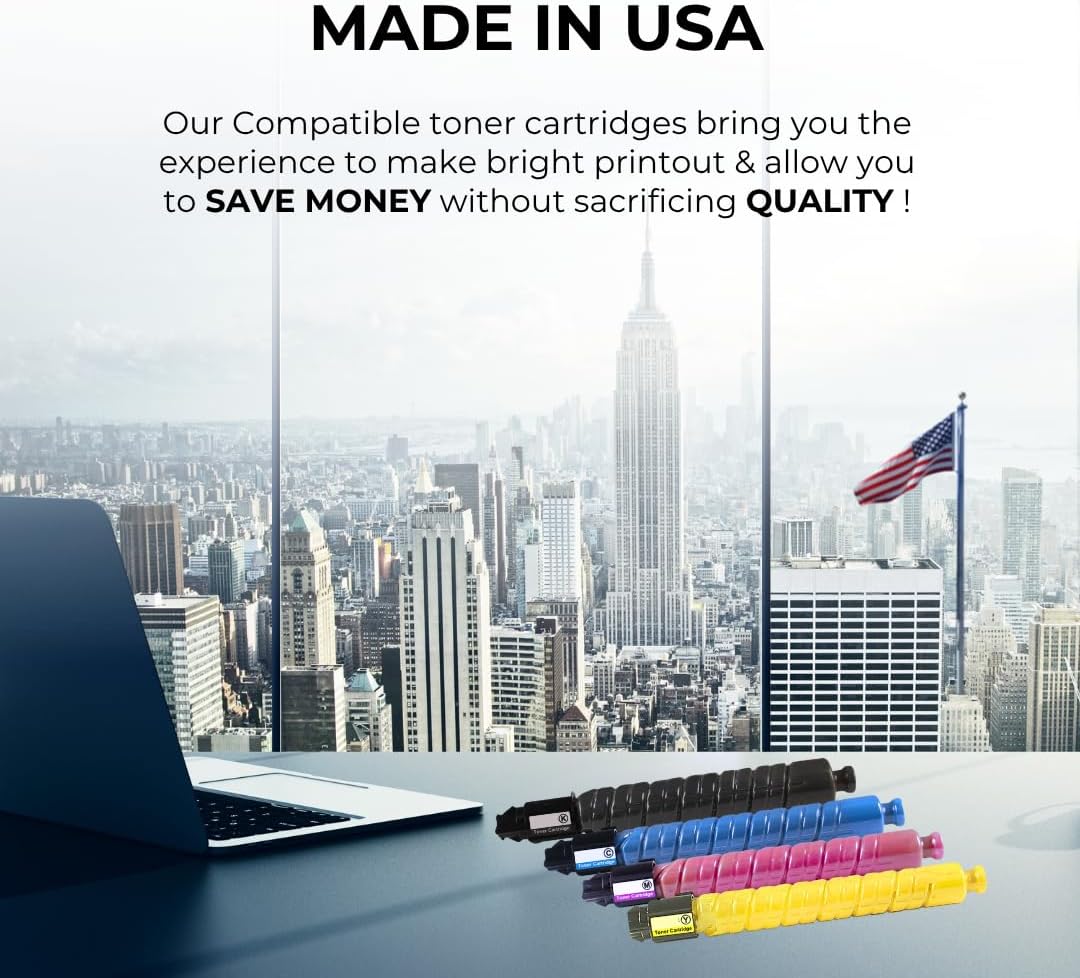 [High Yield] 4 Color Pack Compatible Toner Cartridge for Ricoh IM C400, Lanier IM C400, Savin IM C400 Printers - Black 17,500 & Colors 8,000 Pages