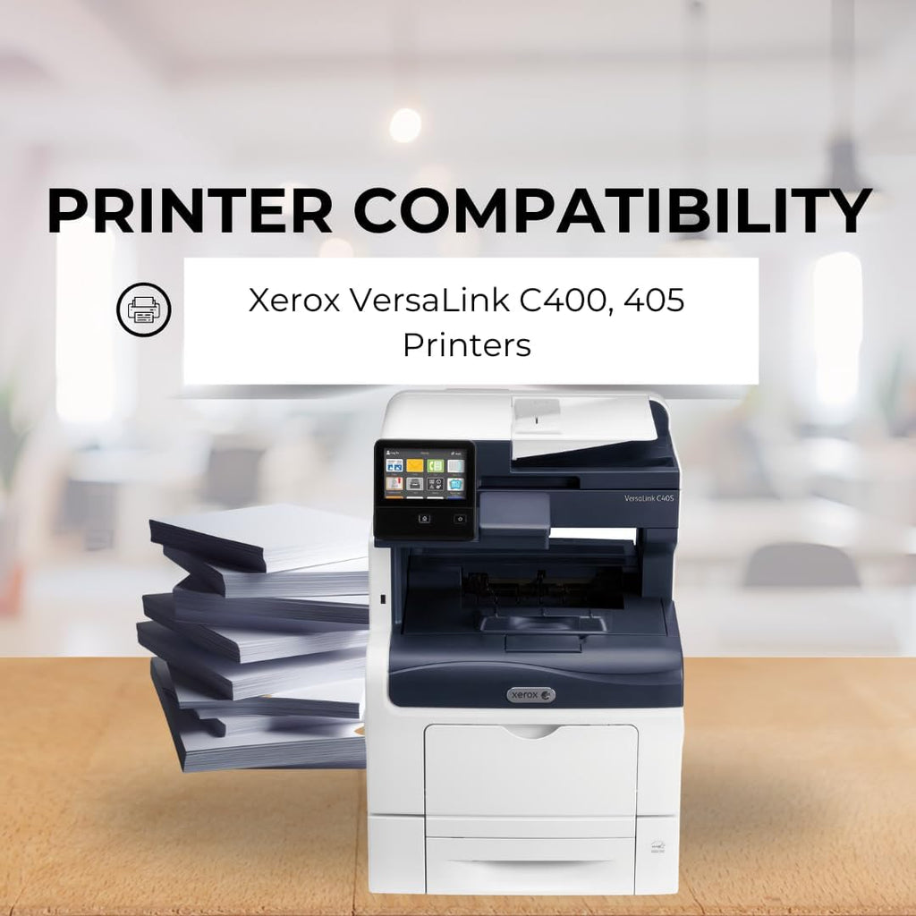 [Extra High Yield] 4 Color Pack Remanufactured Toner for Xerox VersaLink C400 / C405 Printers - Black 10,500 & Colors 8,000 Pages