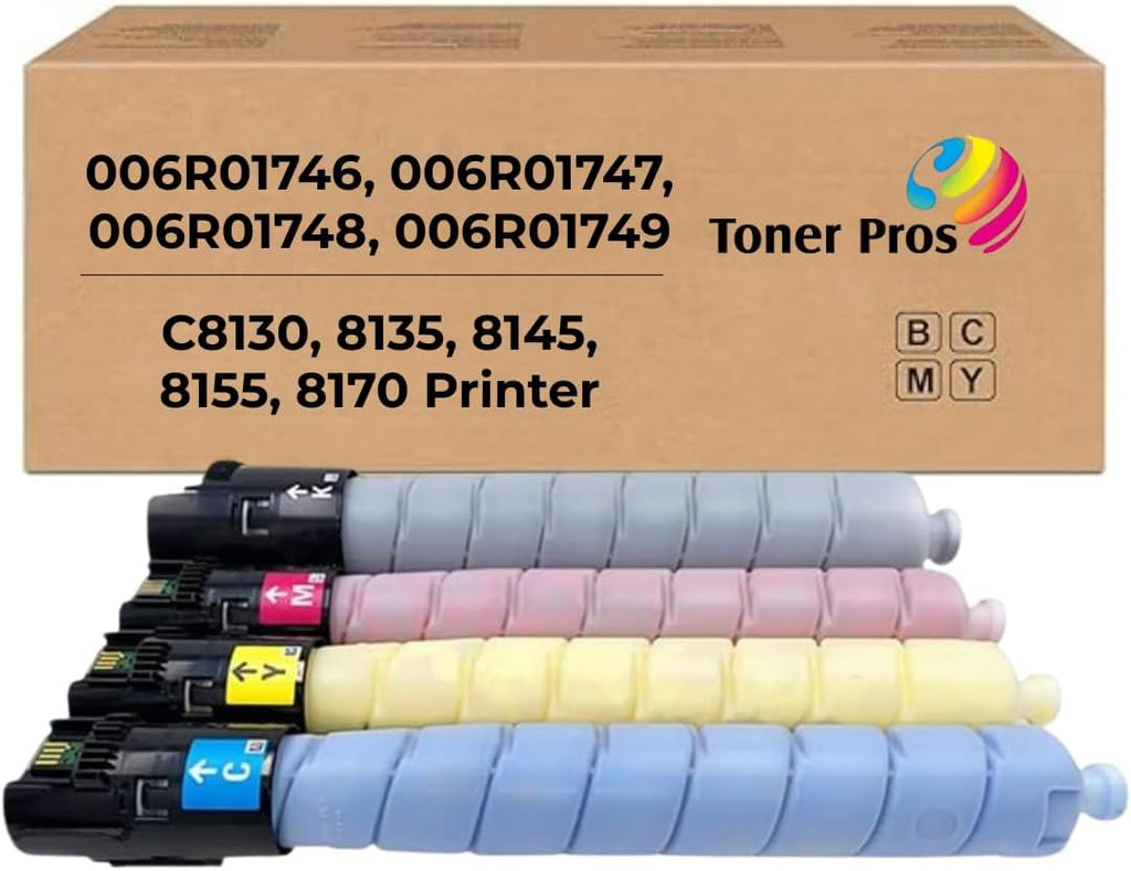 4 Color Pack Remanufactured Toner Replacement for Xerox AltaLink C8130, 8135, 8145, 8155, 8170 Printer - Black 36,000 & Colors 21,000 Pages