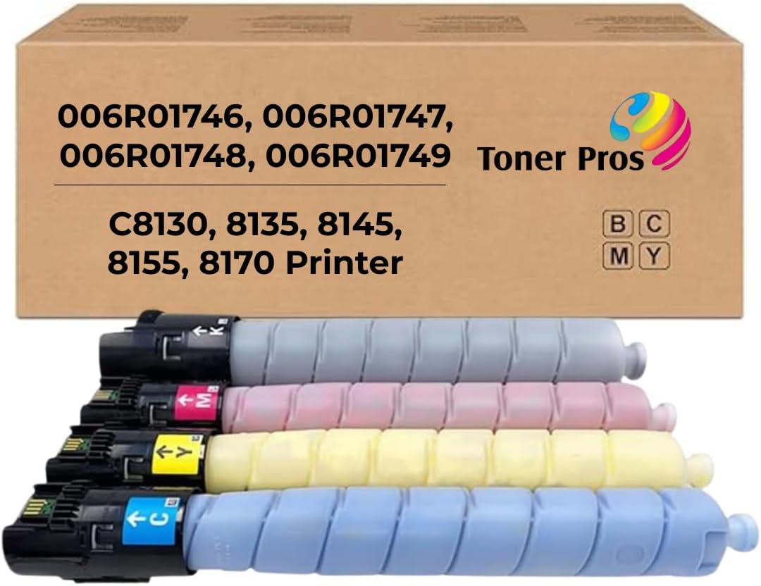 4 Color Pack Remanufactured Toner Replacement for Xerox AltaLink C8130, 8135, 8145, 8155, 8170 Printer - Black 36,000 & Colors 21,000 Pages