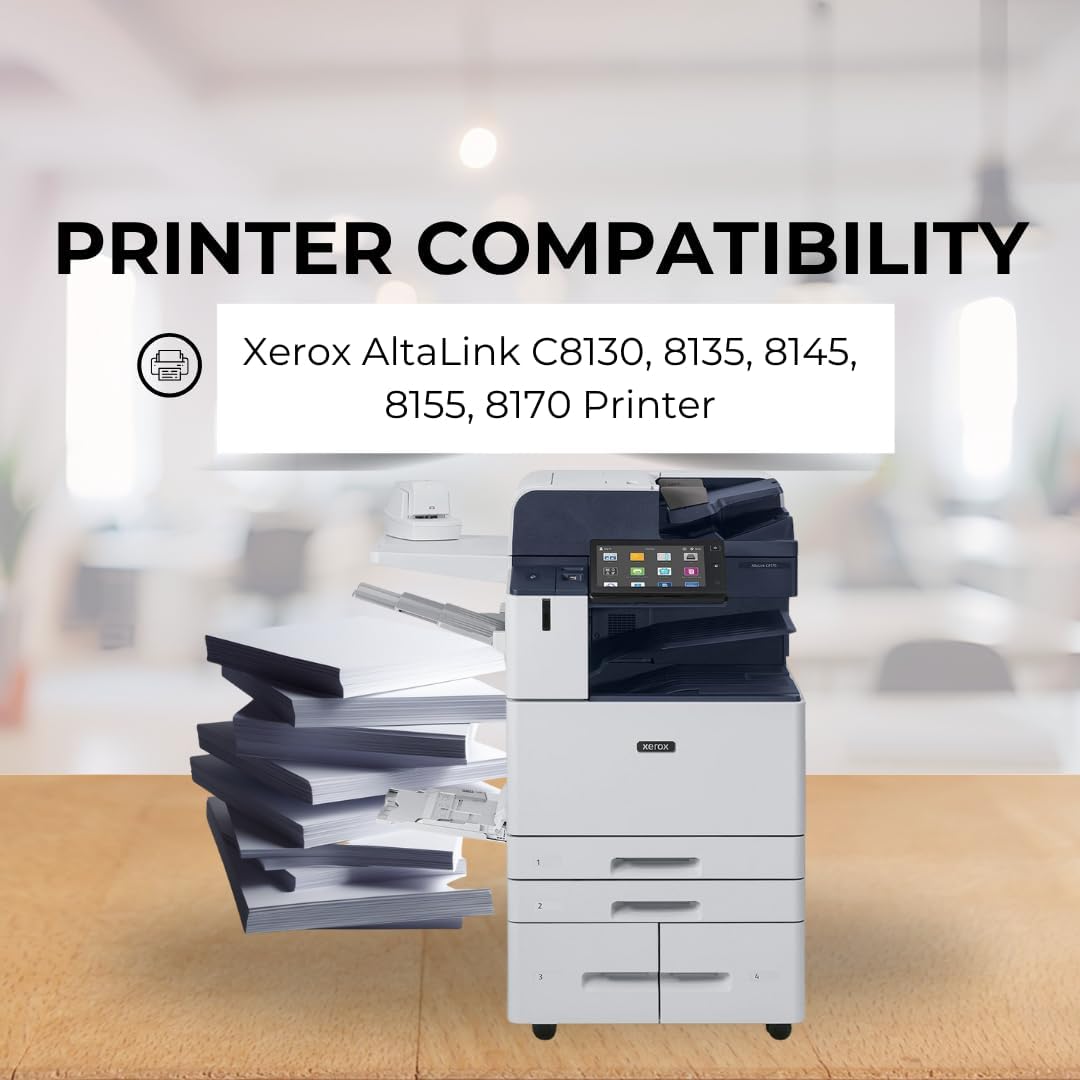 4 Color Pack Remanufactured Toner Replacement for Xerox AltaLink C8130, 8135, 8145, 8155, 8170 Printer - Black 36,000 & Colors 21,000 Pages