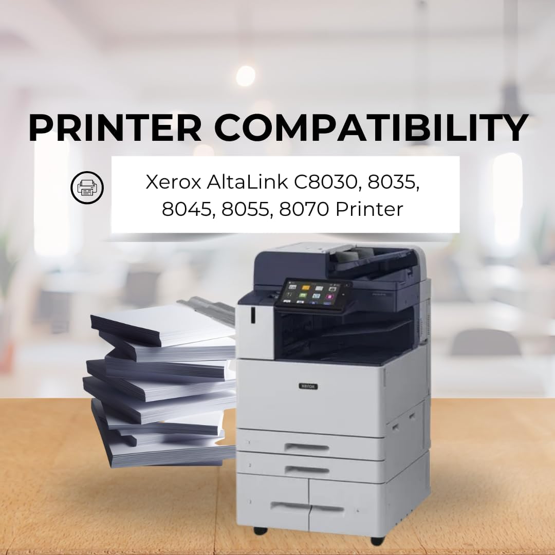 4 Color Pack Remanufactured Toner Replacement for Xerox AltaLink C8030, 8035, 8045, 8055, 8070 Printer - Black 26,000 & Colors 15,000 Pages