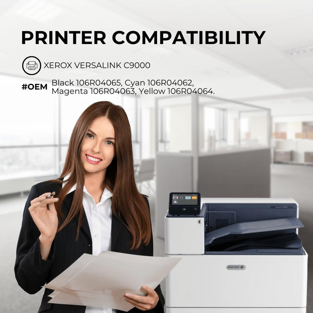 [Standard Capacity] 4 Color Pack Remanufactured Toner Replacement for Xerox Versalink C9000 Printer - Black 18,900 & Colors 12,300 Pages