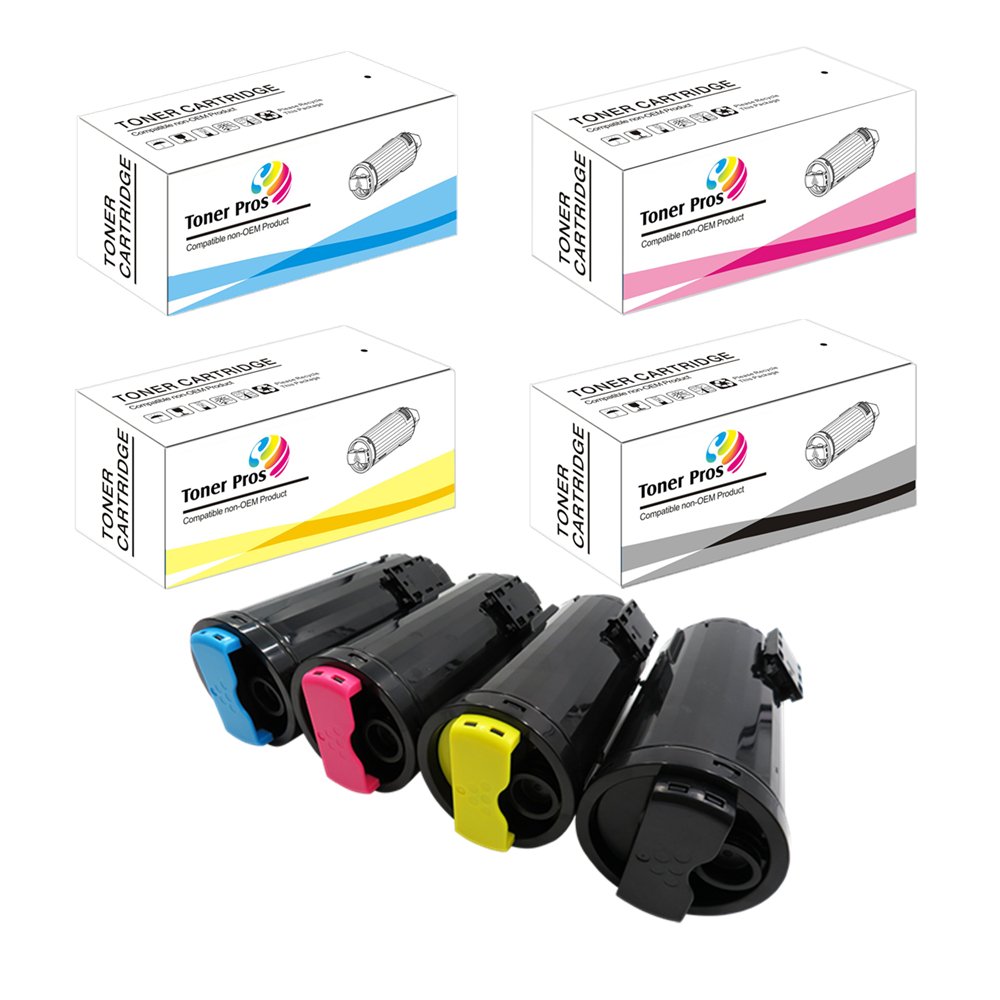 [High Capacity] 4 Color Pack Remanufactured Toner Replacement for Xerox Versalink C600 C605 Printers - Black 6,000 & Colors 6,000 Pages