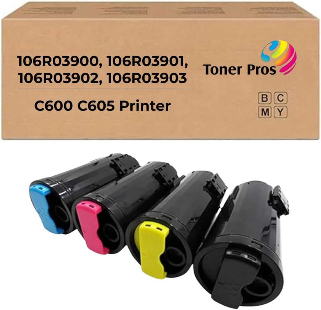 [Extra High Yield] 4 Color Pack Remanufactured Toner Replacement for Xerox Versalink C600 / C605 Printer - Black 12,200 & Colors 10,100 Pages